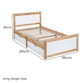 Amber &amp; Fern Dana Rubberwood Bed Frame with Drawers