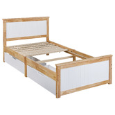 Amber &amp; Fern Dana Rubberwood Bed Frame with Drawers