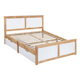 Amber &amp; Fern Dana Rubberwood Bed Frame with Drawers