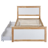 Amber &amp; Fern Dana Rubberwood Bed Frame with Drawers