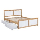 Amber &amp; Fern Dana Rubberwood Bed Frame with Drawers