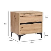 Amber &amp; Fern Luca 2 Drawer Bedside Table