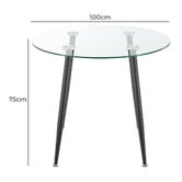 Amber &amp; Fern Brixton Round Glass Dining Table