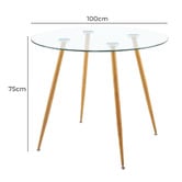 Amber &amp; Fern Brixton Round Glass Dining Table