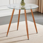 Amber &amp; Fern Brixton Round Glass Dining Table