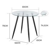 Amber &amp; Fern Brixton Round Glass Dining Table