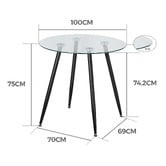 Amber &amp; Fern Brixton Round Glass Dining Table