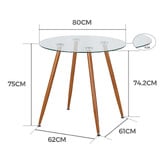 Amber &amp; Fern Brixton Round Glass Dining Table
