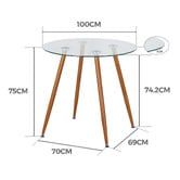 Amber &amp; Fern Brixton Round Glass Dining Table