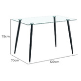 Amber &amp; Fern Brixton Glass Dining Table