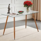 Amber &amp; Fern Brixton Glass Dining Table
