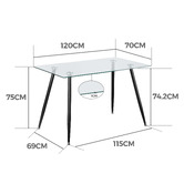 Amber &amp; Fern Brixton Glass Dining Table