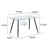 Amber &amp; Fern Brixton Glass Dining Table