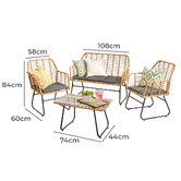 Amber &amp; Fern 4 Seater Arias Outdoor Lounge Set