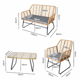 Amber &amp; Fern 4 Seater Arias Outdoor Lounge Set
