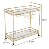 Amber &amp; Fern Caldwell 2 Tier Steel Bar Cart