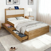 Amber &amp; Fern Otelia Bed Frame with USB Port &amp; Drawers