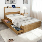 Amber &amp; Fern Otelia Bed Frame with USB Port &amp; Drawers