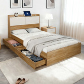 Amber &amp; Fern Otelia Bed Frame with USB Port &amp; Drawers