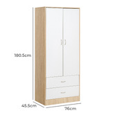 Amber &amp; Fern Jazmine 2 Door &amp; 2 Drawer Wardrobe