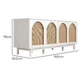 Amber &amp; Fern Amira 4 Door Rattan Sideboard
