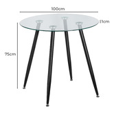 Amber &amp; Fern 4 Seater Black Adeline Dining Table &amp; Chair Set