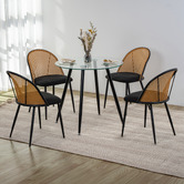 Amber &amp; Fern 4 Seater Black Adeline Dining Table &amp; Chair Set
