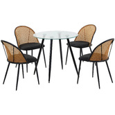 Amber &amp; Fern 4 Seater Black Adeline Dining Table &amp; Chair Set