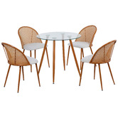 Amber &amp; Fern 4 Seater Natural Adeline Dining Table &amp; Chair Set