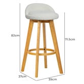 Amber &amp; Fern 71.5cm Yuri Boucle Swivel Bar Stools