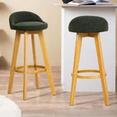 Amber &amp; Fern 71.5cm Yuri Boucle Swivel Bar Stools