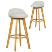 Amber &amp; Fern 71.5cm Yuri Boucle Swivel Bar Stools