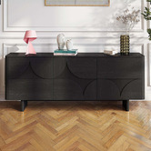 Amber &amp; Fern Black Kleon 3 Door Sideboard
