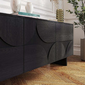 Amber &amp; Fern Black Kleon 3 Door Sideboard