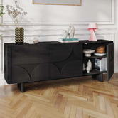 Amber &amp; Fern Black Kleon 3 Door Sideboard