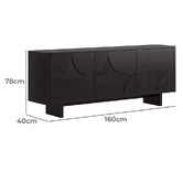 Amber &amp; Fern Black Kleon 3 Door Sideboard