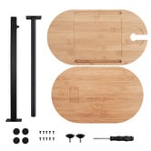 Amber &amp; Fern Lisbon Bamboo &amp; Steel Side Table