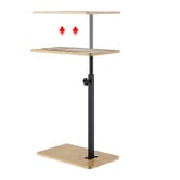 Amber &amp; Fern Anita Bamboo &amp; Steel Adjustable Side Table