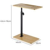 Amber &amp; Fern Anita Bamboo &amp; Steel Adjustable Side Table