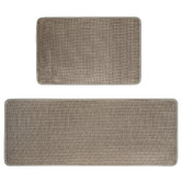 Amber &amp; Fern 2 Piece Khaki Silja Kitchen Mat Set