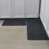 Amber &amp; Fern 2 Piece Dark Grey Silja Kitchen Mat Set