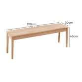 Amber &amp; Fern 3 Seater Danish Rubberwood Dining Bench