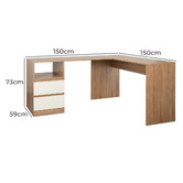 Amber &amp; Fern Tamara 2 Drawer Corner Desk