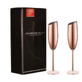 Amber &amp; Fern Rose Gold Rosetta 200ml Stainless Steel Champagne Glasses