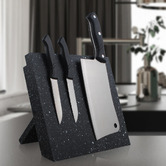 Amber &amp; Fern White Speckled Magnetic Modern Knife Holder