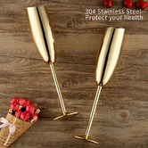Amber &amp; Fern Gold 200ml Stainless Steel Champagne Flutes
