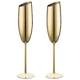 Amber &amp; Fern Gold 200ml Stainless Steel Champagne Flutes