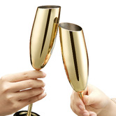 Amber &amp; Fern Gold 200ml Stainless Steel Champagne Flutes