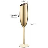 Amber &amp; Fern Gold 200ml Stainless Steel Champagne Flutes