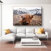 Amber &amp; Fern Scottish Highland Cattle Framed Canvas Wall Art